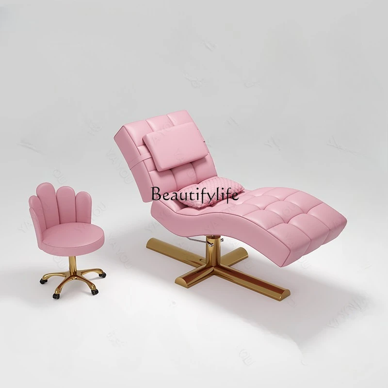 01-Beauty Spa Massage Bed S-Shaped Eyelashes Face Bed Height Head Adjustable