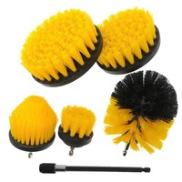 3/5/7Pcs Multi-Purpose Drill Brush Attachment Set Plastic Round Nylon Brushes Cleaning Brush Tool Kit Extension Pole
