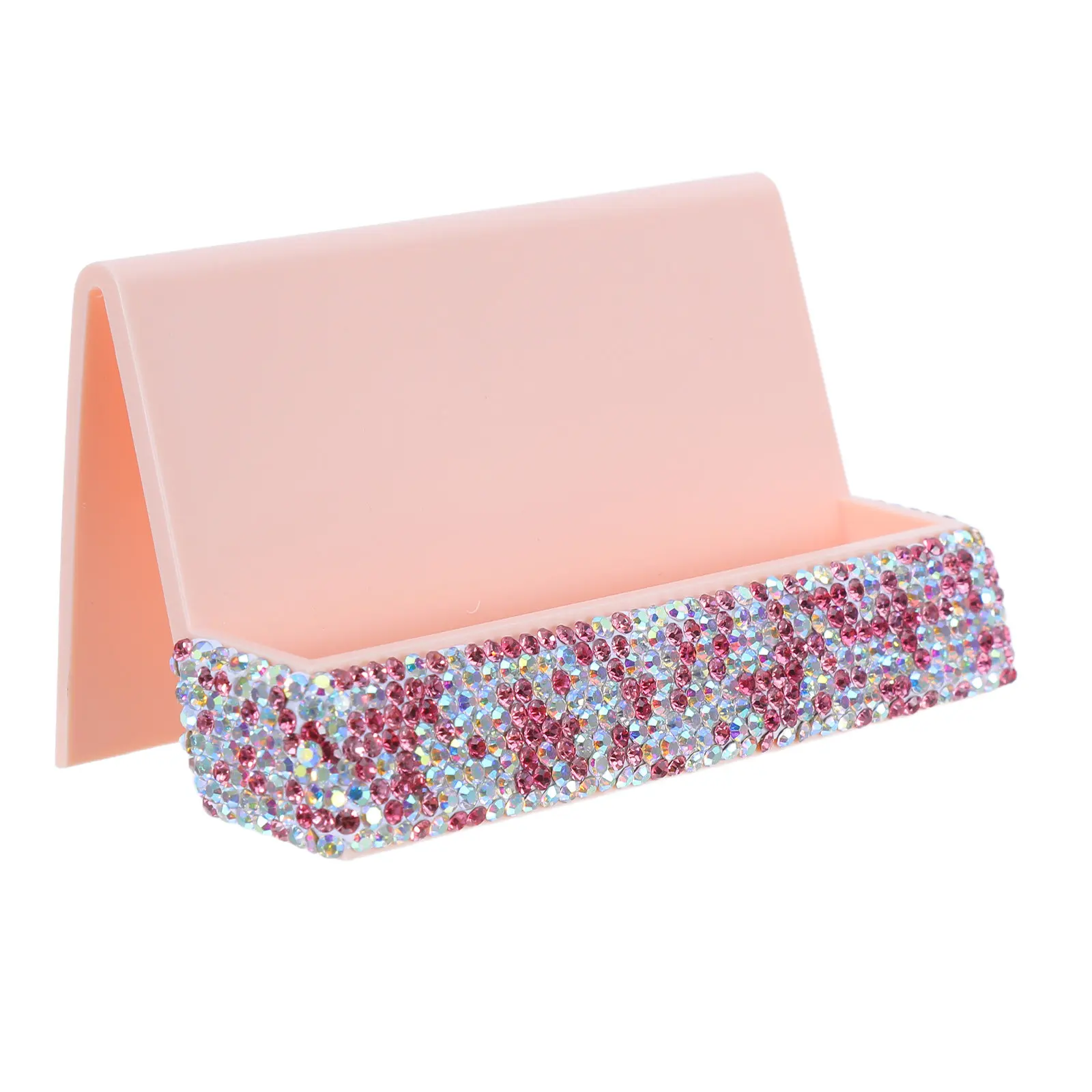 Sparkling Crystal Business Card Holder for Desk - Sturdy Rhinestone Name Card Display Stand Professional Office Desktop