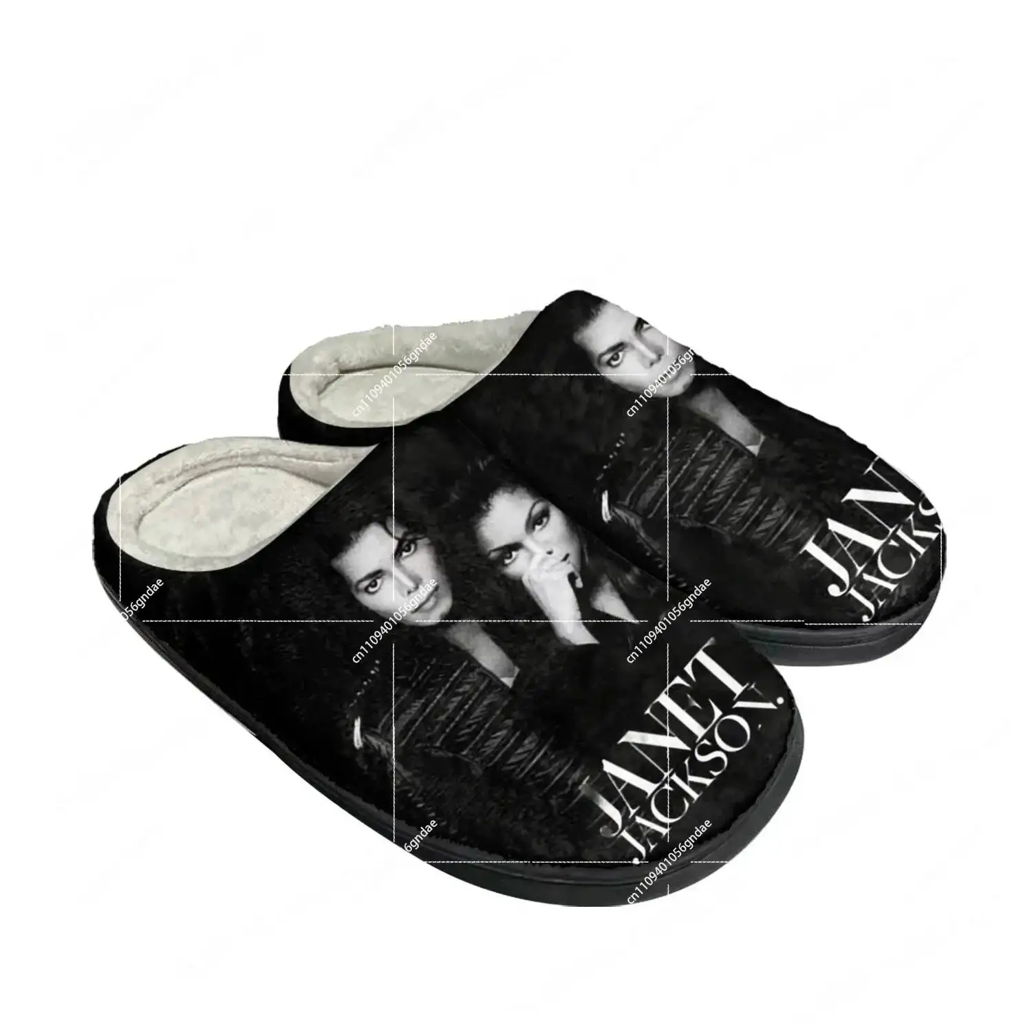 Janet Jackson Custom Cotton Slippers Winter Warm Plush Home Shoes True To Size Flat For Men Women
