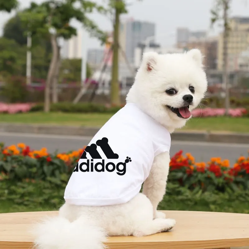 Summer Pet Dogs Clothes Adidog Letter Pattern Cotton Dogs Vest Puppy French Bulldog For Small Dogs Clothing Chihuahua Costume