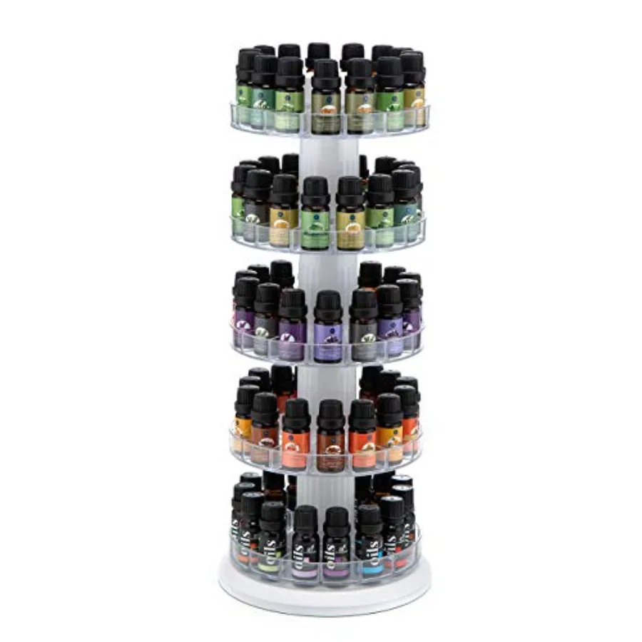 

Rotating Essential Oil Display Stand Spinning Rack for 7 Bottles up to 120 Organizer Storage Holder -A