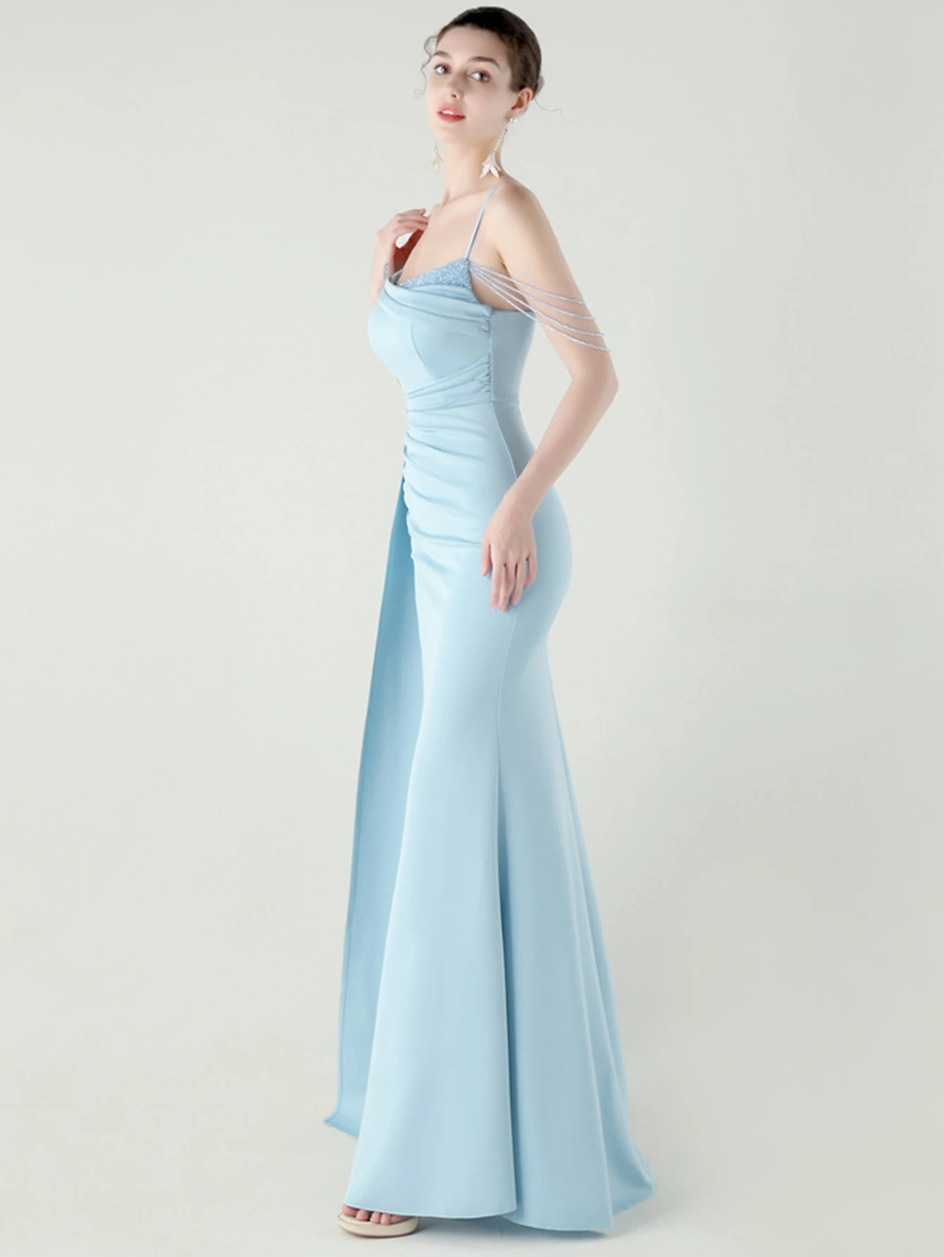 Sexy dos nu slip strass robe d'été femmes fête de mariage longues robes 2025 femme élégante robes de soirée d'anniversaire vestidos