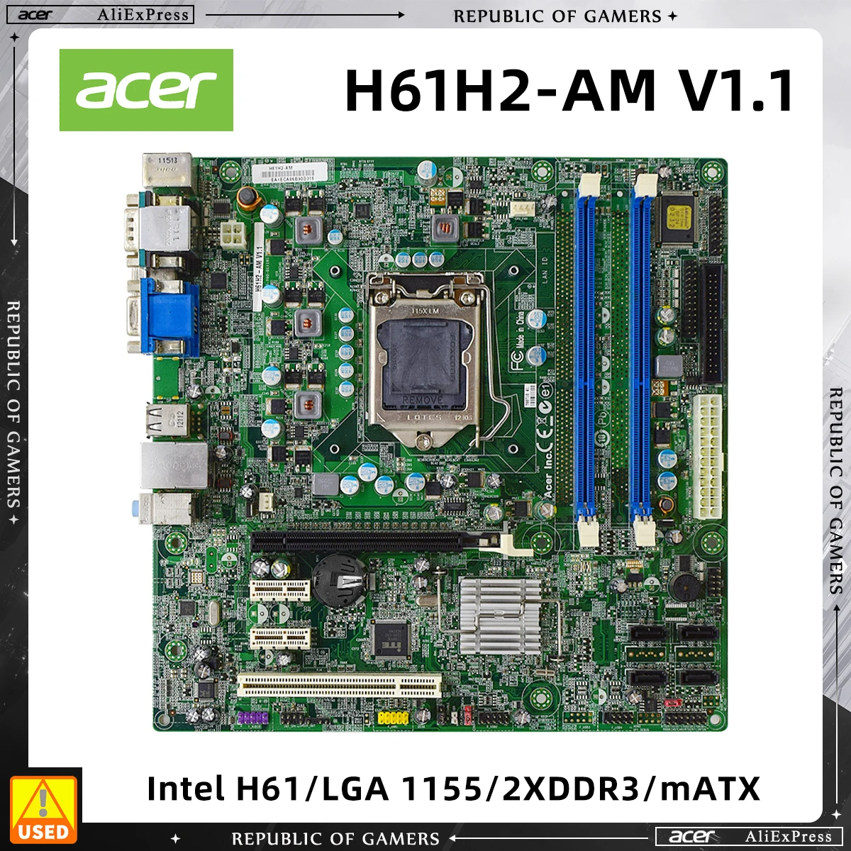 ASUS H61H2-AM V1.1 Motherboard Support i5-2500K 3570K i7-3770K 2600 i3-3250T 2100 CPU DDR3 1066MHz LGA1155 H61 Mainboard