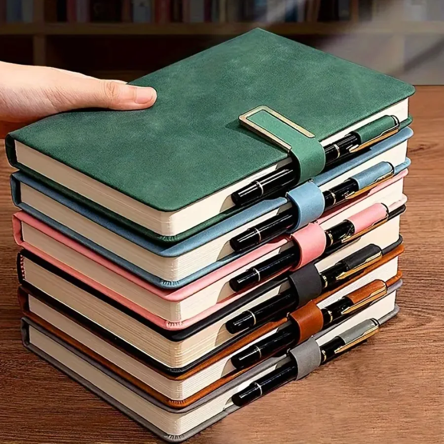 Personalized Vintage A5 Leather Notebook Soft Cover Ideal for Business Meetings College Life Journal Writing