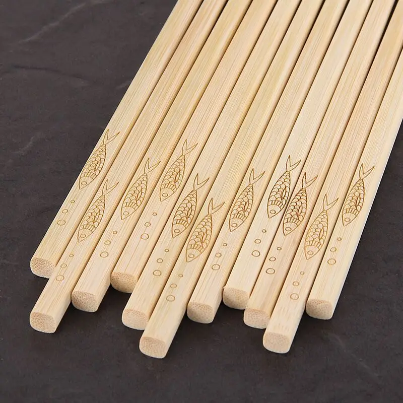 Bamboo Chopsticks Household Long Chopsticks Chinese Carbonization ChopSticks Reusable Sushi Chopsticks Non-slip Tableware