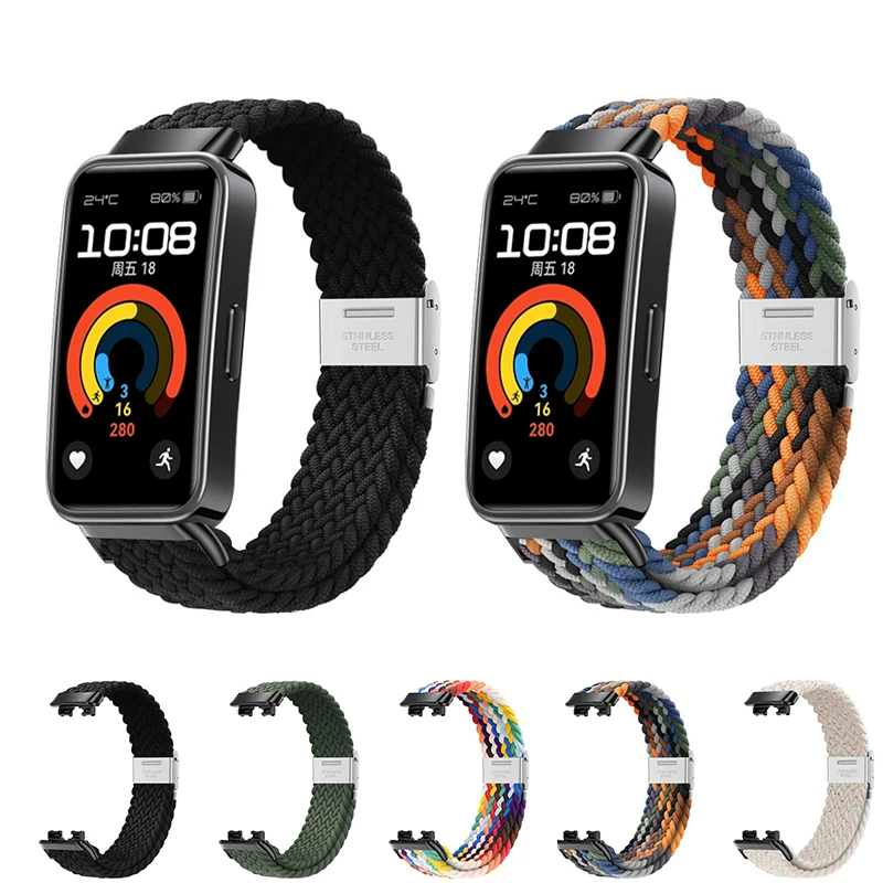 Nylonowy pasek do bransoletki Huawei Band 9, odpowiedni do paska 8 9, opaska na nadgarstek do inteligentnego zegarka, tkany nylonowy pasek do zegarka