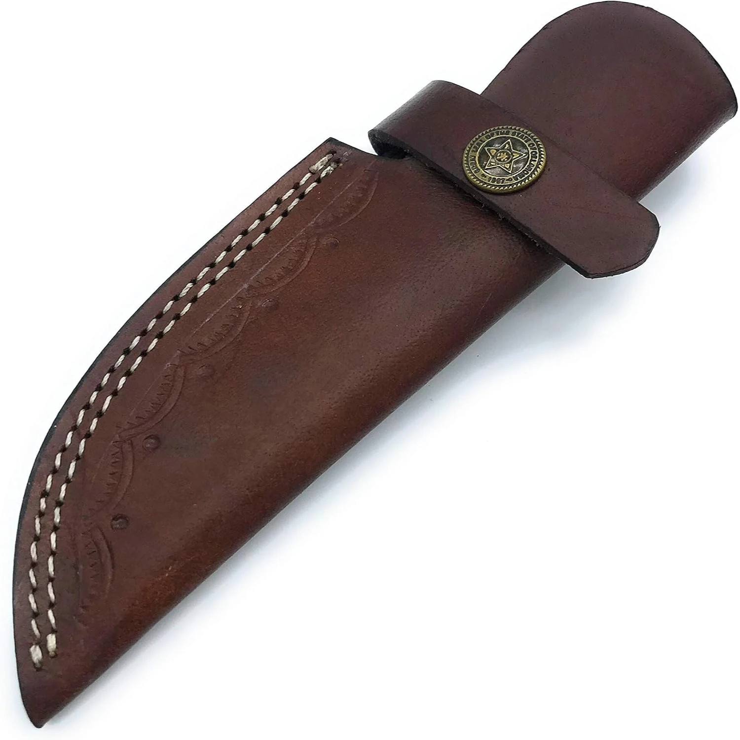 Long Handmade Premium Quality Custom Leather Sheath for 4" Cutting Blade Knife: Durable Authentic Rustic Cowhide, Unique Exquisi