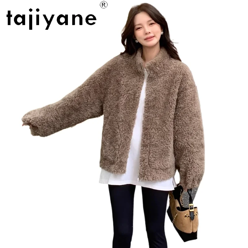 

TAJIYANE 100% Natural Wool Coats for Woman Short Sheep Shearing Jacket Stylish Real Fur Coat Winter Clothes Women 2026 fourrure