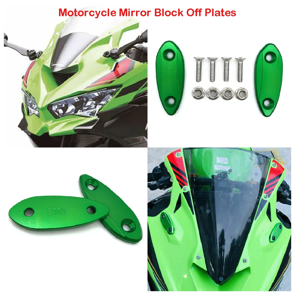 

Fits for Kawasaki ZX25R ZX4R ZX4RR ABS Ninja ZX-25R ZX-4R 2020-2025 Motorcycle Mirror Block Off Plates Hole Base Decorative Caps