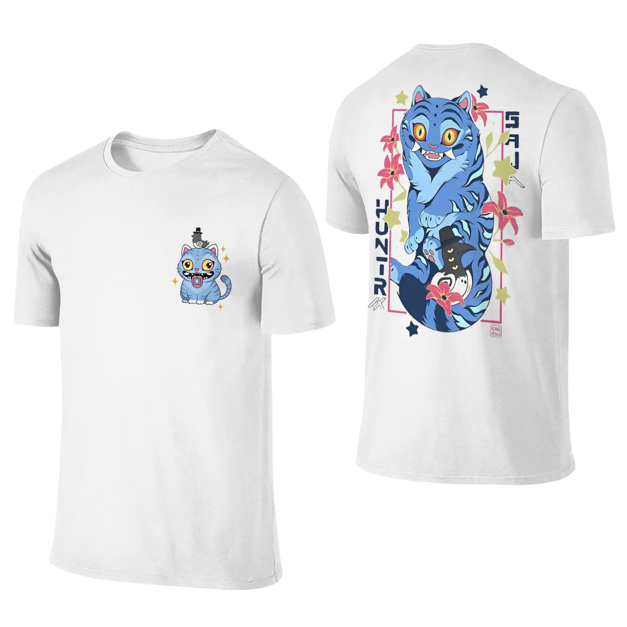 

Футболки Kpop Demons Derpy the Tiger Bird Hunters Крутая хлопковая футболка с короткими рукавами Saja Boys Футболки с круглым вырезом Топы 2-сторонний подарок