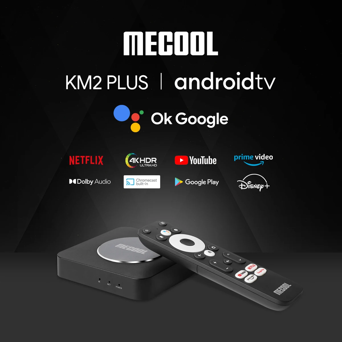 Mecool กล่องทีวีแอนดรอยด์ KM2บวกกับ Google กล่องอินเทอร์เน็ตไร้สาย4K Netflix Disney Dolby ได้รับการรับรองจาก Google