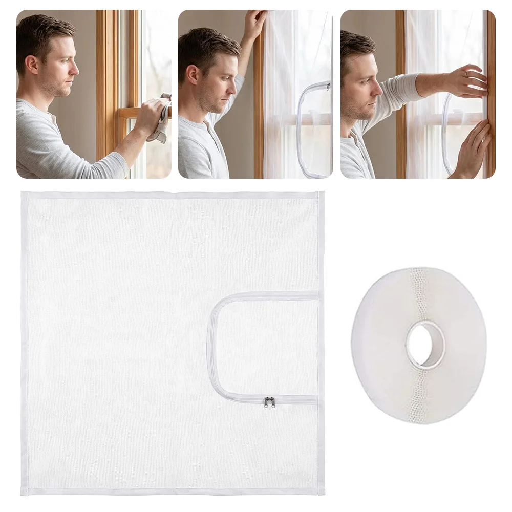 Moskitonetze für Fenster, Anti-Mücken-Fenstergitter, Netz-Insektenschutz, Luftdurchlässiger, unsichtbarer, weißer Fiberglas-Moskitonetz gegen Mücken und Fliegen