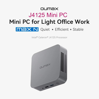 OUMAX MAX N Intel J4125 Mini PC Quiet 4C4T 1000M LAN DDR4 3200MHz 8GB 256GB Desktop Computer Mini Pc