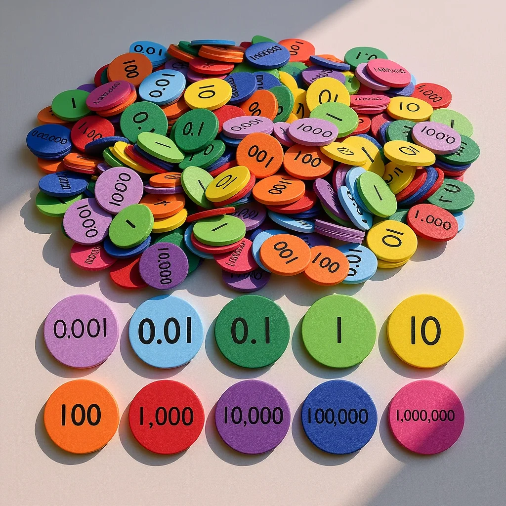 320pcs Digital Number Disks Bright Color Math Counting Learning Props Early Math Skills Teaching Aids For Kids Place Value Disks