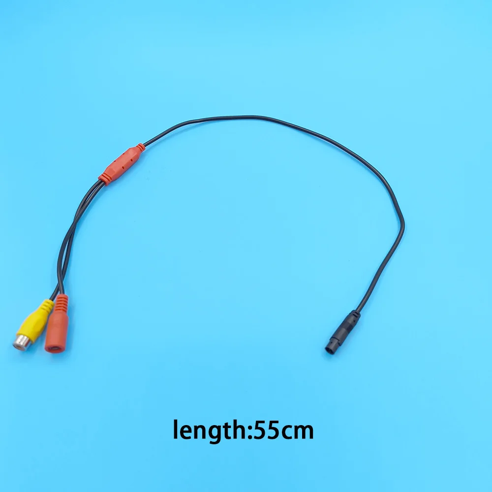 Car Cable 4 Pin Male to RCA Video Power Female for Streaming Recorder Reverse Image Rear View Camera Connection Cable 55cm