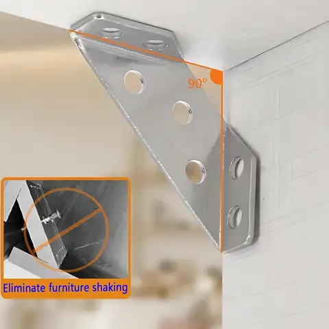 Hyllkonsoler Rostfritt Stål Möbelhörnkoppling För Hyllor Trämöbler Stol Lådor Möbel Triangel Stabilisator 12 best sales träkoppling - №12