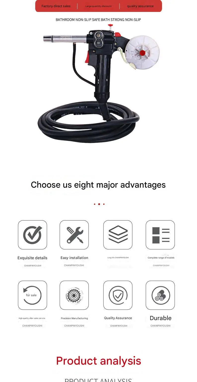 200A Mig Spool Gun for Aluminum Welding Wire-Drawn Push Pull Torch for Tube Mill Line view 6