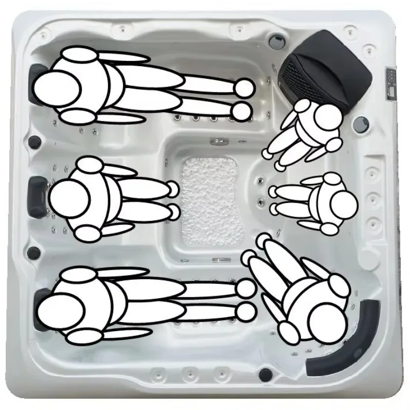 FL Acrylic Portable Whirlpool Hot Tub, 130 Bubble Jets Inflatable Spa, Heated Massage Pool for Yard & Camping