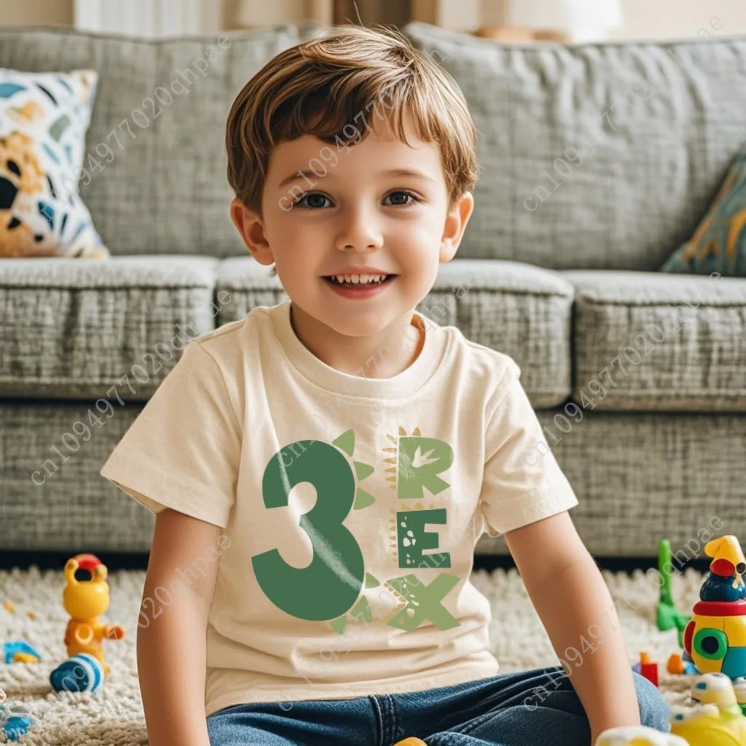 قمصان عيد الميلاد الثالث للأطفال الصغار من الأولاد والبنات للأطفال بعمر 3 سنوات لعيد الميلاد للحفلات بأكمام قصيرة #2