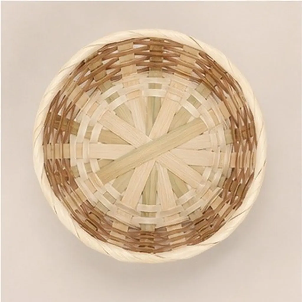 6Pcs 7Inch Woven Bamboo Bread Basket Round Food Serving Basket for Restaurant Home Kitchen Display Storage Fruit Snack Organizer