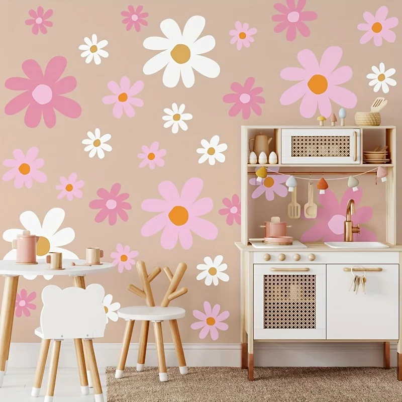 

Large Daisy Flowers Boho Wall Stickers Home Decorative Wall Decals for Kids Nursery Room Living Room Interior Wall Art Vinyl