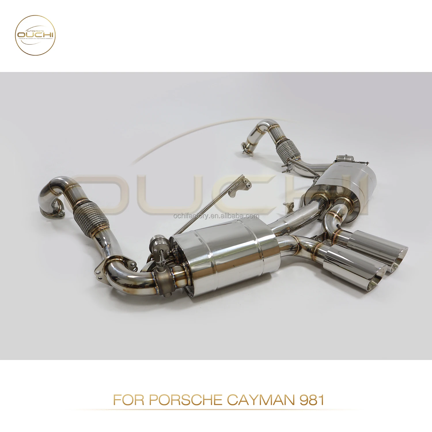 OUCHI Stainless Steel Exhaust Catback For Porsche 981 Cayman/S Boxster/S/GTS 2013-2015 2.7L/3.4L With Muffler Valves Pipe System