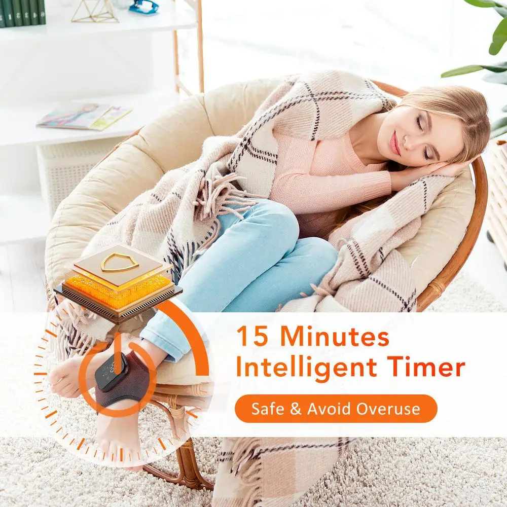 

Electric Ankle Massager with 3 Gears Heated Wrap Foot Support Brace for Joint Sprain Pain Relief Vibration Heating Massage D6Q9