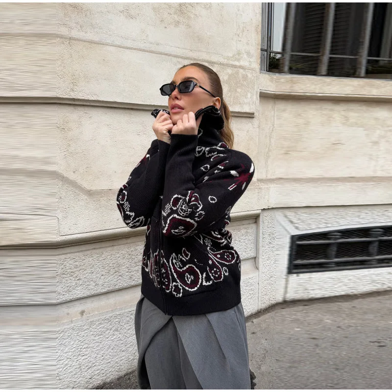 Knitted Jacquard Female Cardigan Sweater Zipper Loose Lapel Pocket Fashion Lady Sweaters 2026 Spring Street Long Sleeve Coat Top 44 S0e777f36449e4b2bbcdb6e19019e30aeG
