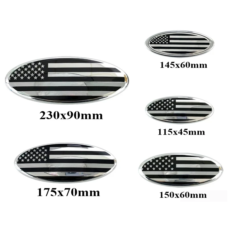 Car Rear Trunk Front Grill American Flag Stickers For Ford Grille Emblem Logo Hood Badge F150 F250 Explorer EcoSport EDGE Focus