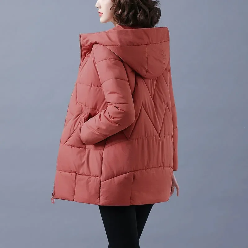 Imagem -05 - Parka de Algodão Acolchoado Longo para Mulheres Outwear com Capuz Feminino Cabolsa Espesso Cabolsa Quente Novo Inverno 2023