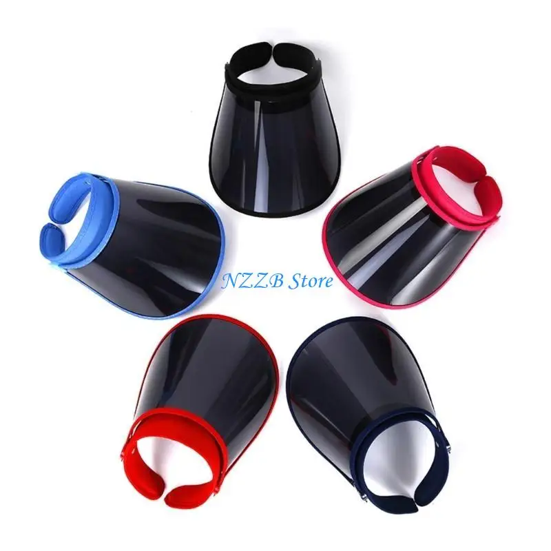 

T21F Adult Empty Top Sun Hat Black Transparent Visor Cap Breathable Hat for Cycling