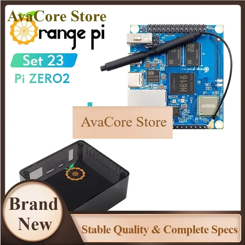 AvaCoreOrange Pi Zero 2 1GB+Black Case Allwinner H616 Chip Support BT Wifi ,Run Android 10,Ubuntu,Debian OS Single Board