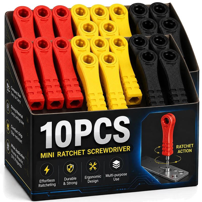 Mini Ratchet Screwdriver Portable Pocket Hex Interface Drive Handle Hex Bit Driver Wrench for Narrow Space Watch Glasses Repair