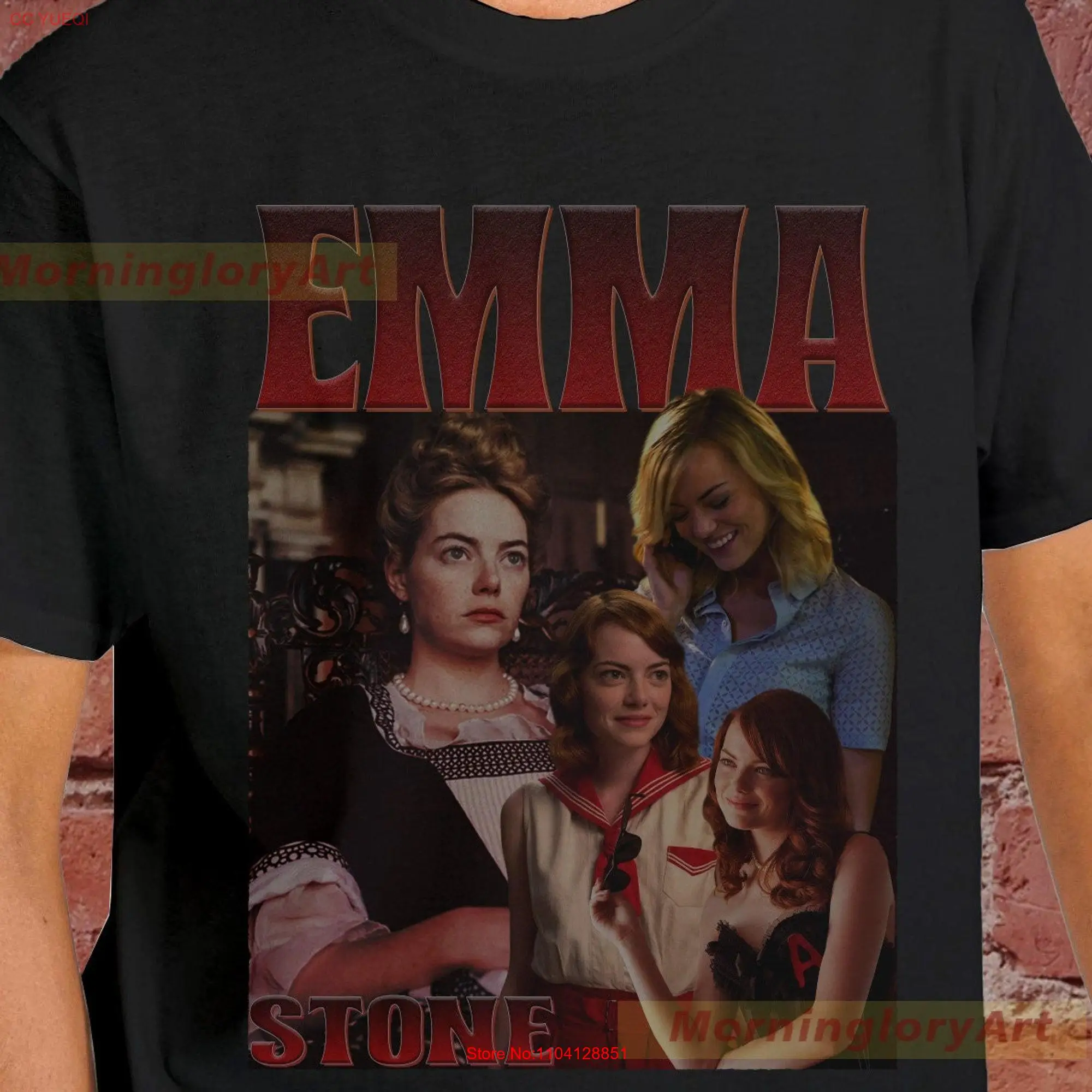 تي شيرت قطني من حجر إيما ، سترة ، أكمام طويلة أو قصيرة ، ملابس