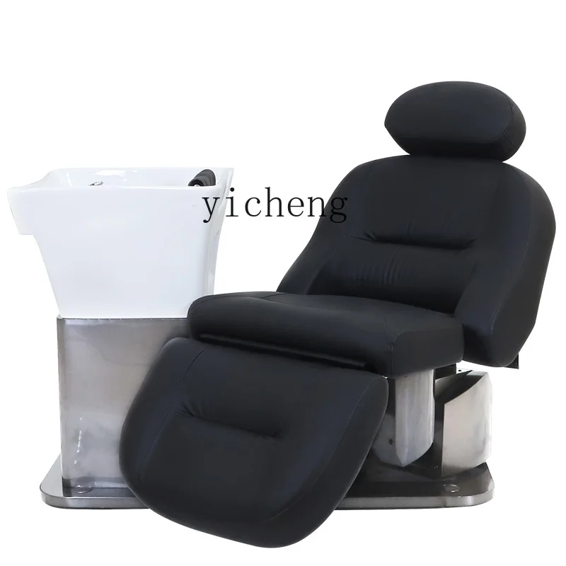 YY High-End Lying Half Ceramic Deep Basin Flushing Rotating Electric Lifting for Hair Salon