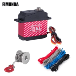 35KG Servo digitale 360 ° grande coppia impermeabile Servos Winch Line gancio di traino per RC Car Ship Aircraft Truck Robot Upgrade fai da te