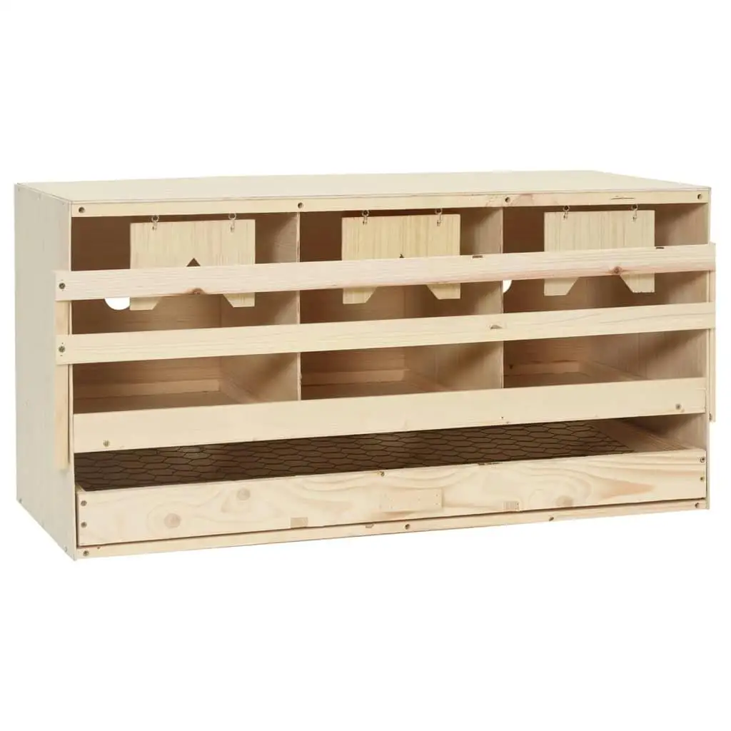 3-Compartment Chicken Laying Nest Box - Solid Pine Wood, 28.3x13x15, Durable & Spacious for Happy Hens