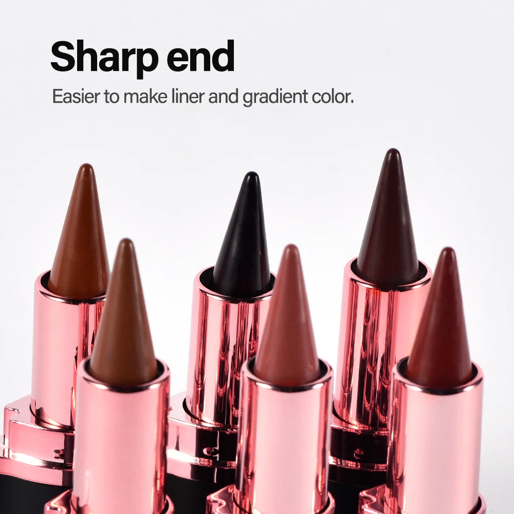 Waterproof Tapered Gradient Lip Liner Multi-functional Matte Purple Gradient Lipstick Non Sticky Lipliner Crayon Liner Pencil