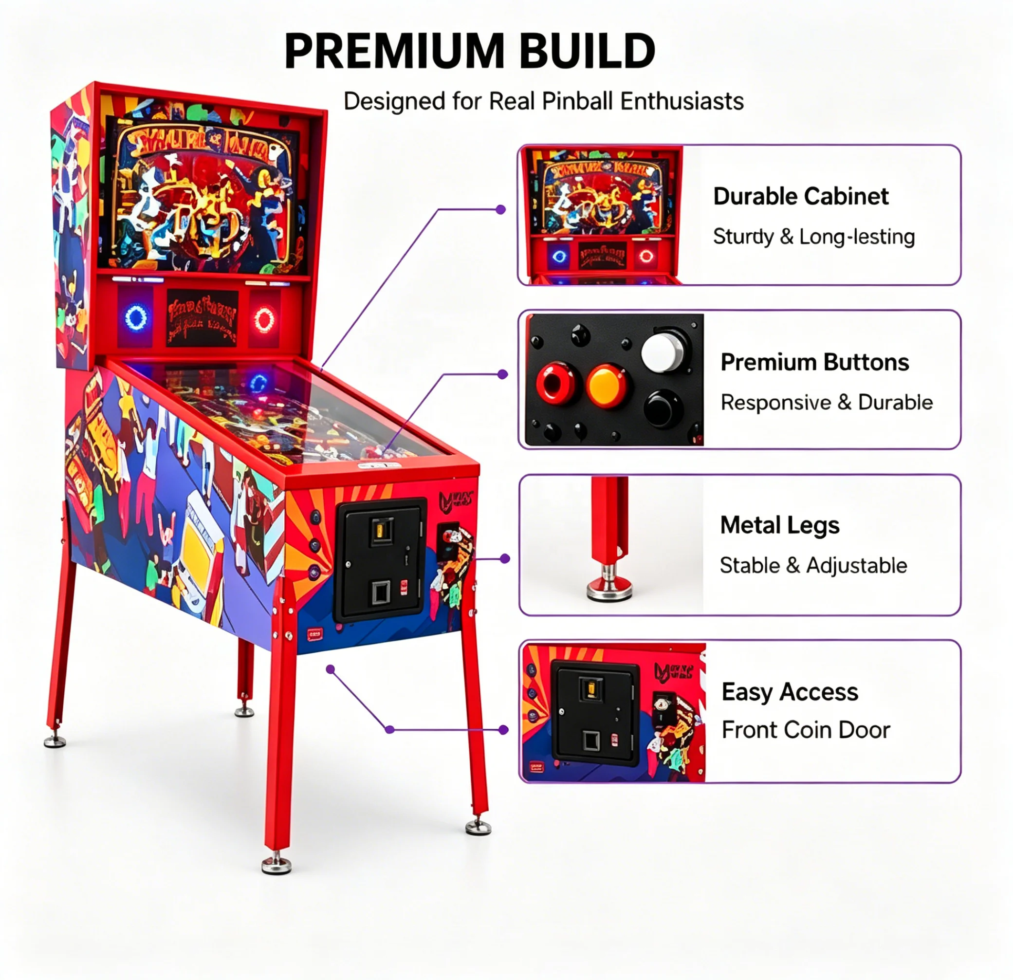 ماكينة بينبول افتراضية كاملة ا - مراجعة Arcade Game Cabinet وسعره