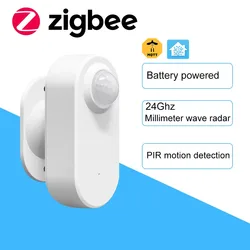 Zigbee 3.0 Human Presence+PIR Motion Detection Sensor 24G  Luminance Detector Battery Powered Support Zigbee2mqtt Home Assistant