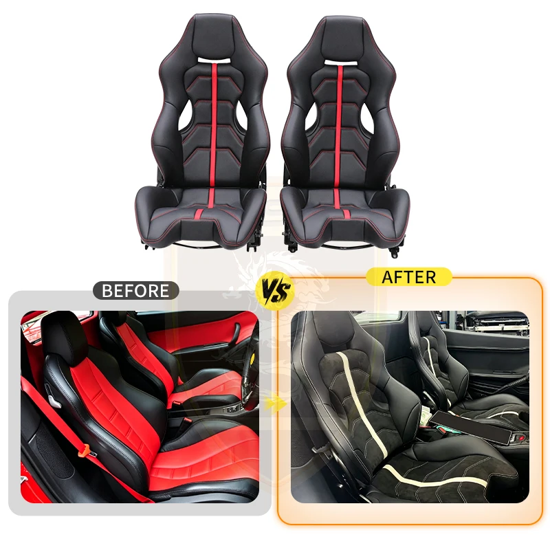 Car Seats Lightweight Track Seats Red Leather Fully Automatic Electric Car Seats for 458 Speciale Bucket Seat