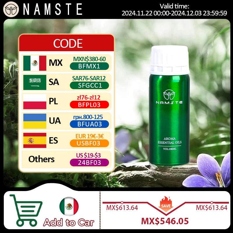 NAMSTE 100ML Hotel Essential Oil Inspired Aromatherapy Scent Diffuser Oil Scent Luxury Hotel Perfumes Essential Oil Diffusers