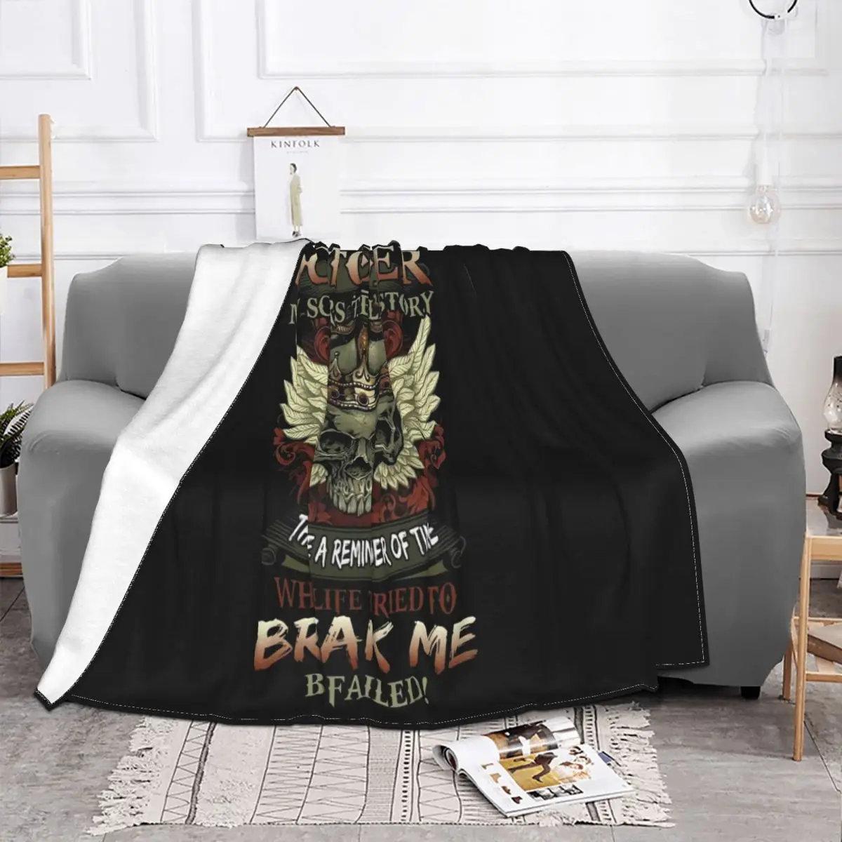 I Was Born In October My Scars Tell A Story Black Cotton Men S 3Xl Basic Design Throw Blanket