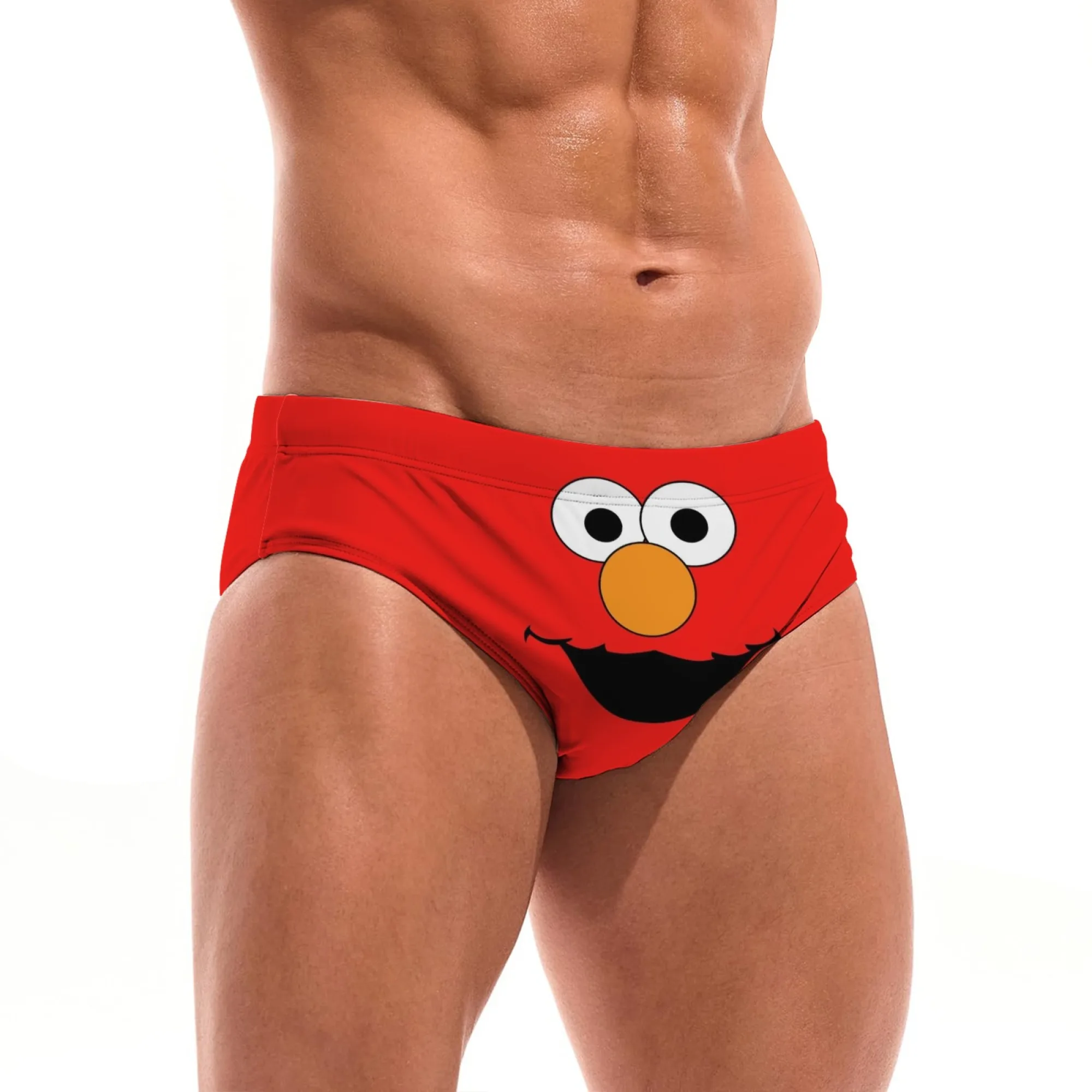 

Sesame Street Printed Men's Swim Trunks Novelty Fun Beach Surf Shorts Lightweight Breathable Fashion Sexy Bikini Briefs Swimwear
