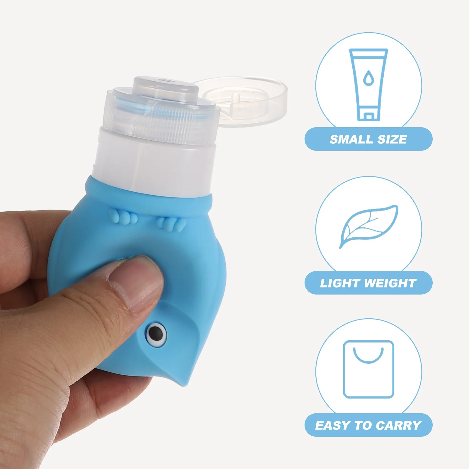 2Pcs Cartoon Owl Silicone Travel Bottles Leakproof Refillable Shampoo Lotion Containers Portable Travel Bottle Makeup Remover