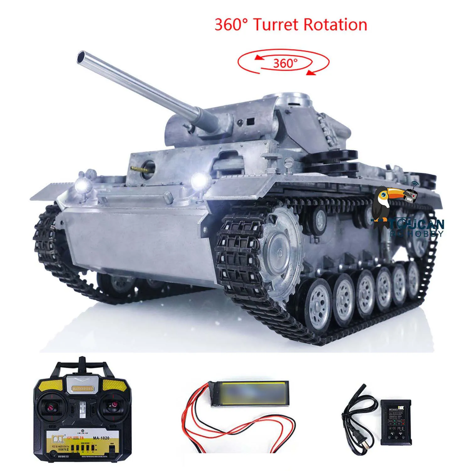 

Mato RTR RC Tank Metal 1/16 Scale German Panzer III BB Shooting 1223 2.4Ghz 4CH RC Model TH00653-SMT8