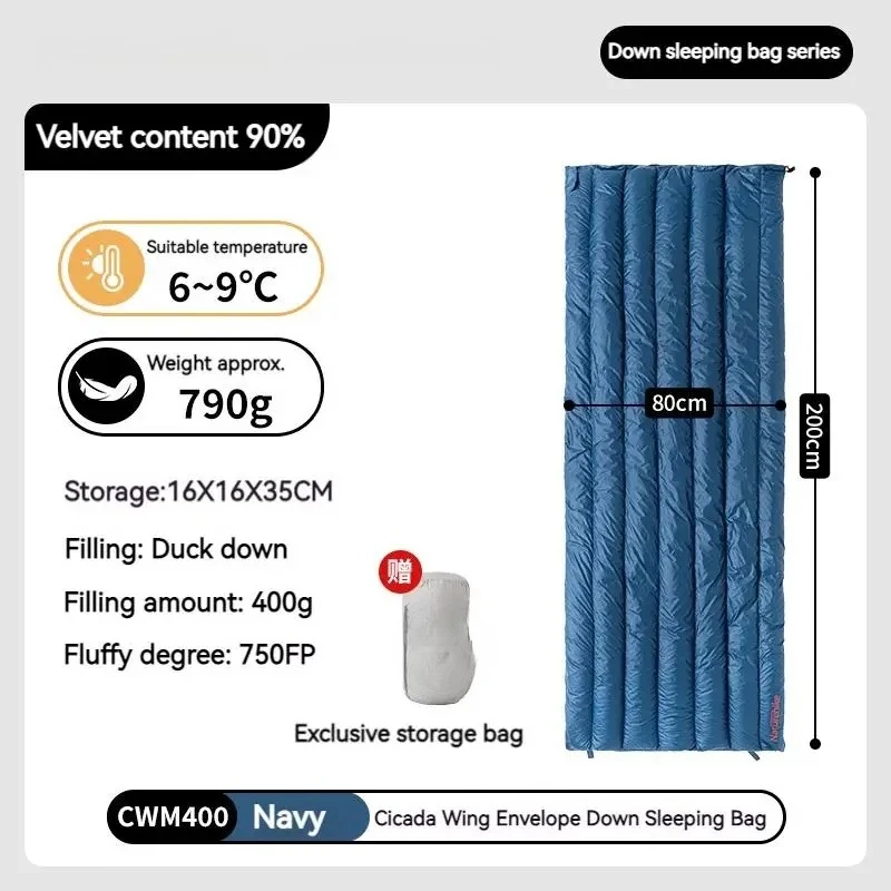 Sleeping Bag 650FP 85% Winter Hiking Sleeping Bag Outdoor Camping Tourism Envelope Waterproof Ultralight