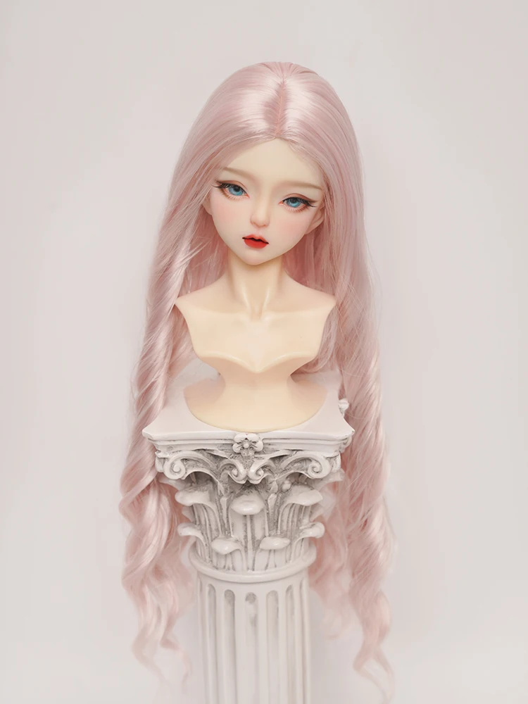 BJD doll wig suitable for 1/3 1/4 1/6 size cute doll wig soft silk hand hook middle parting large wave doll accessories