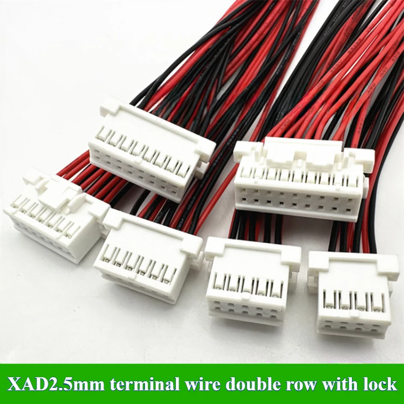 

XAD2.5mm terminal wire double row with lock 2.5mm pitch connector 2*4P/5P/6P/7P/8P/9P/10P line length 30cm 26AWG electronic wire